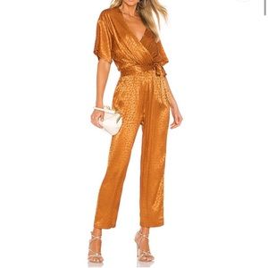 Joie Tau Leopard Jumpsuit in Copper XS